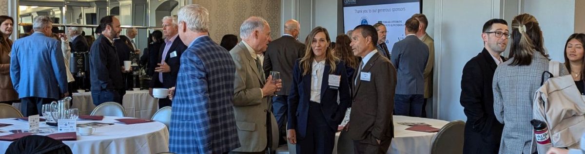 people talking and networking during the 2024 Capstone Advisor Session